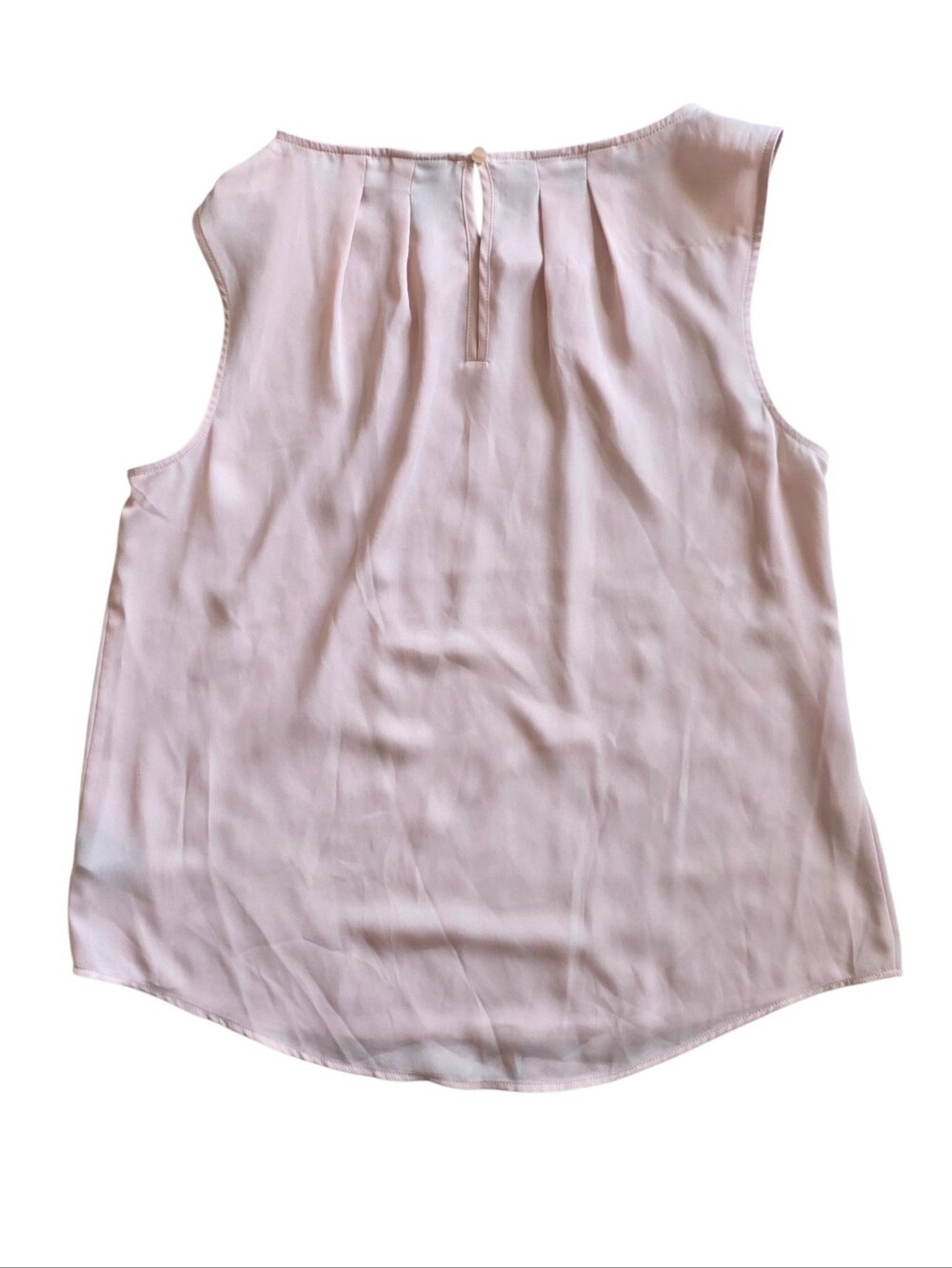 Worthington Medium Blush Pink Pleated Sleeveless Feminine Shell Blouse - Picture 3 of 6